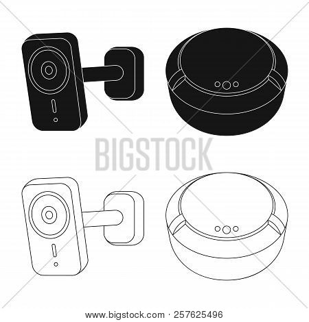Vector Illustration Of Cctv And Camera Symbol. Collection Of Cctv And System Stock Symbol For Web.