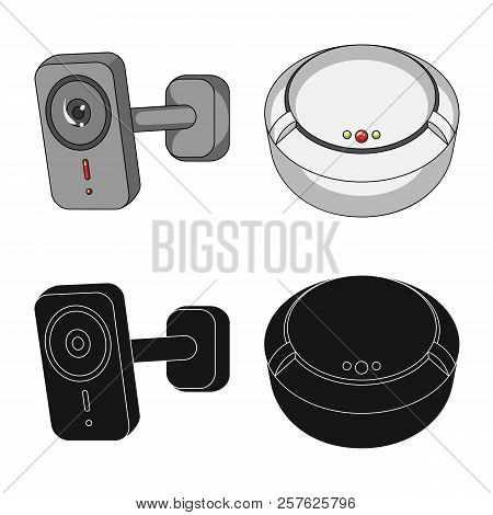 Isolated Object Of Cctv And Camera Icon. Set Of Cctv And System Vector Icon For Stock.