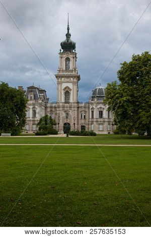 scenic Festetics Palace located in the town of Keszthely, Zala, Hungary, near the Lake Balaton