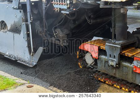 The Machine Is Cutting Asphalt, Cutting Old Asphalt With A Special Machine And Repair Of Roads, Repl