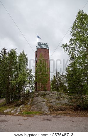 Finland, Aavasaksa Tourist Tower On The Top Of The Mountain