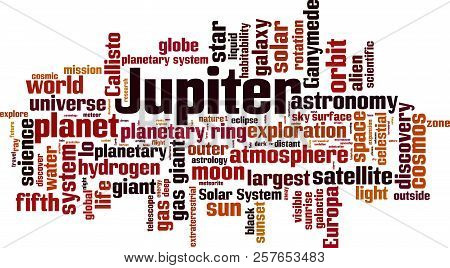 Jupiter Word Cloud Concept. Vector Illustration On White