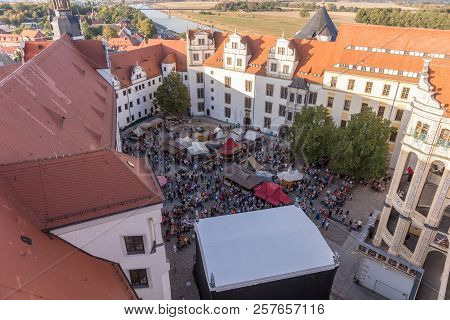 View Of The Old Town Of Torgau In Saxony, Germany