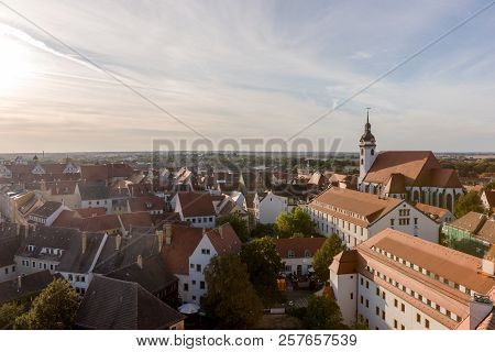 View Of The Old Town Of Torgau In Saxony, Germany