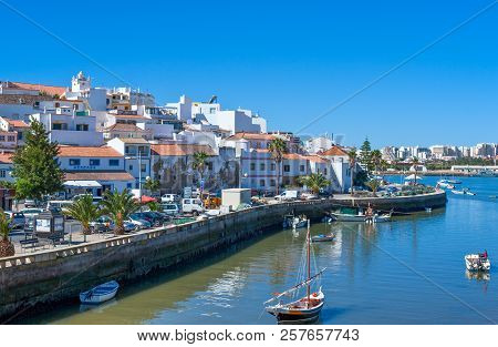 Ferragudo, Portugal - August 24, 2010: Algarve Region, View Of The Harbor