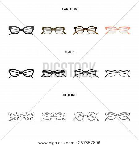 Vector Design Of Glasses And Frame Symbol. Collection Of Glasses And Accessory Stock Vector Illustra