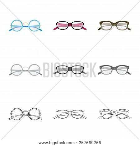 Vector Illustration Of Glasses And Frame Icon. Collection Of Glasses And Accessory Stock Vector Illu