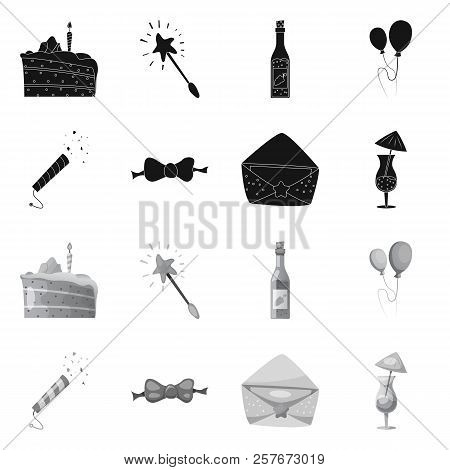 Vector Illustration Of Party And Birthday Sign. Collection Of Party And Celebration Vector Icon For 