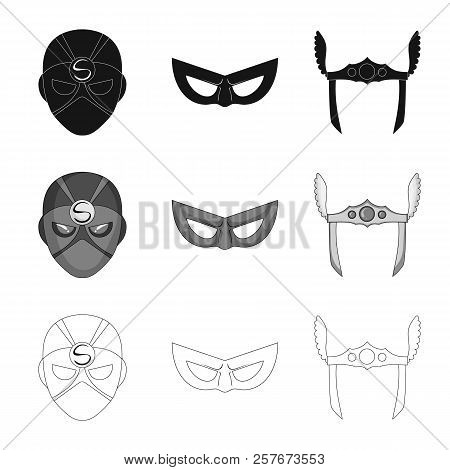 Vector Illustration Of Hero And Mask Icon. Set Of Hero And Superhero Vector Icon For Stock.