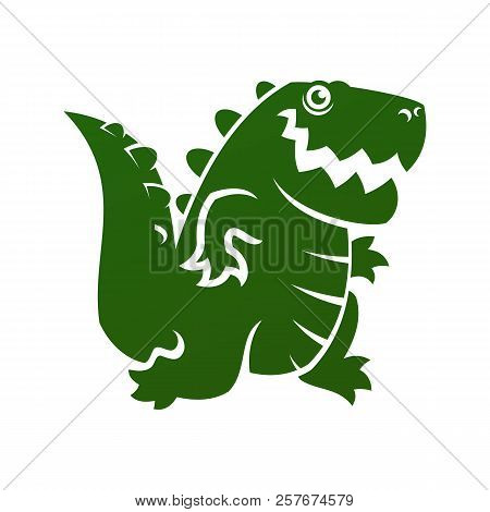 Alligator Or Dinosaur Silhouette Cut Out Icon