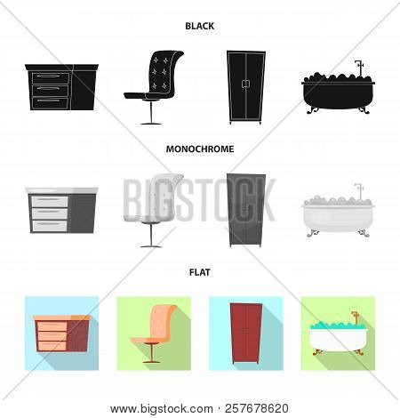 Vector Design Of Furniture And Apartment Icon. Collection Of Furniture And Home Vector Icon For Stoc