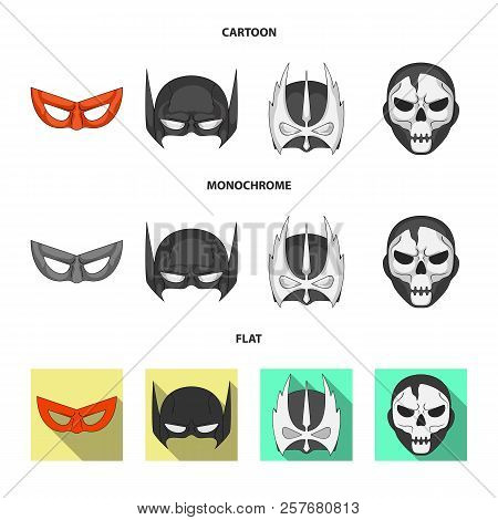 Vector Illustration Of Hero And Mask Icon. Collection Of Hero And Superhero Vector Icon For Stock.