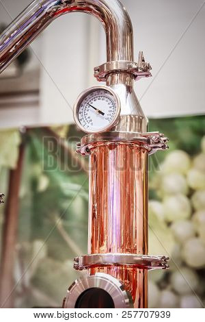 Fragment Of Copper Alembic For Making Alcohol
