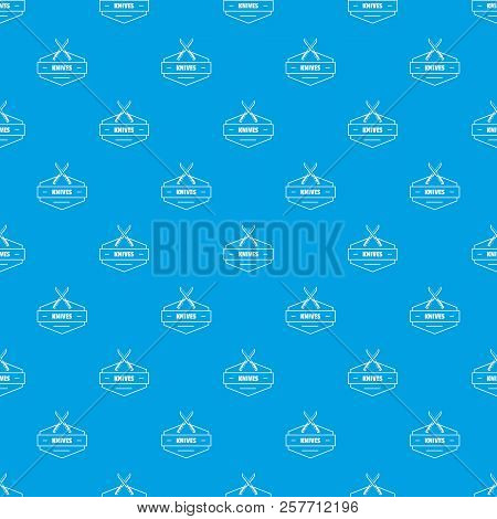Knive Pattern Seamless Blue Repeat For Any Use