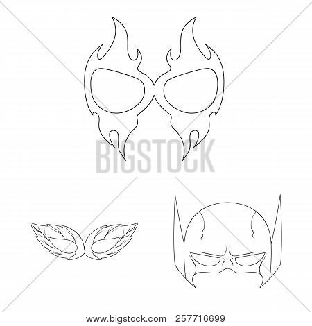 Vector Design Of Hero And Mask Symbol. Collection Of Hero And Superhero Stock Vector Illustration.