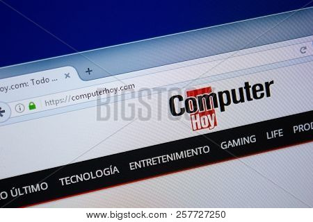 Ryazan, Russia - September 09, 2018: Homepage Of Computer Hoy Website On The Display Of Pc, Url - Co