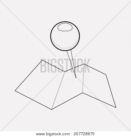 Geolocation Service Icon Line Element.  Illustration Of Geolocation Service Icon Line Isolated On Cl