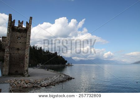 Fabulous Castle On A Blue Lake And Sky