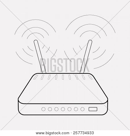 Modem Icon Line Element. Vector Illustration Of Modem Icon Line Isolated On Clean Background For You