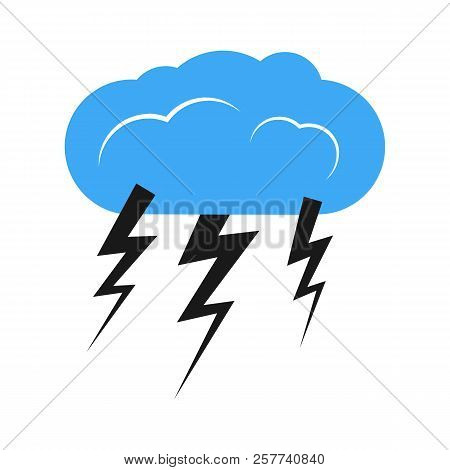 A Cloud With A Thunderstorm. Vector Illustration.