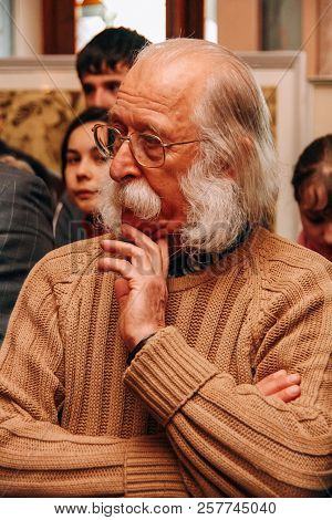 Zbarag, Ternopil / Ukraine - February 20 2009: Contemporary Ukrainian Painter Ivan Marchuk. In 2007 