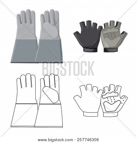 Vector Illustration Of Glove And Winter Symbol. Collection Of Glove And Equipment Stock Vector Illus