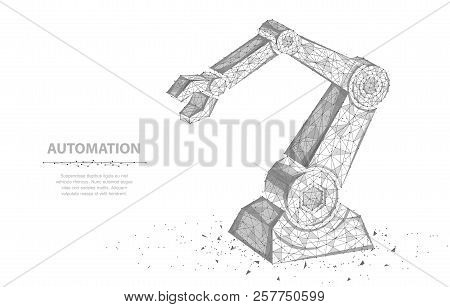 Robot Hand. Abstract 3d Wireframe Robot Hand Isolated On White