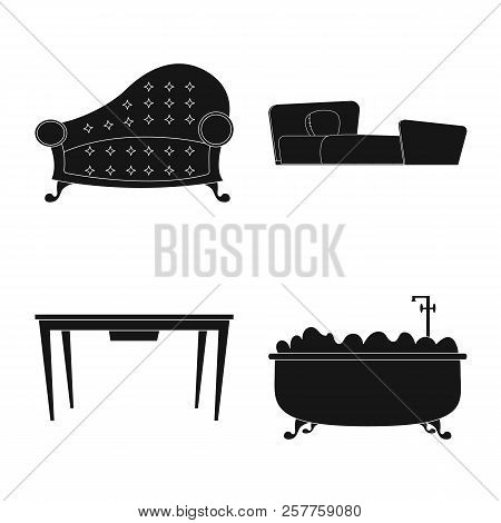 Vector Illustration Of Furniture And Apartment Icon. Set Of Furniture And Home Stock Vector Illustra