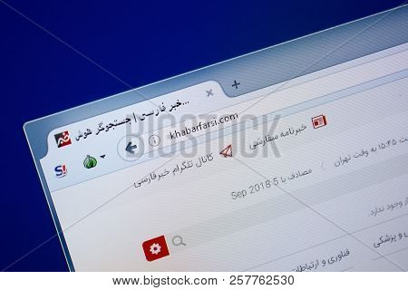 Ryazan, Russia - September 09, 2018: Homepage Of Khabar Farsi Website On The Display Of Pc, Url - Kh