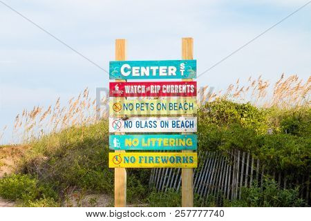 signage at a georgia beach outlining rules