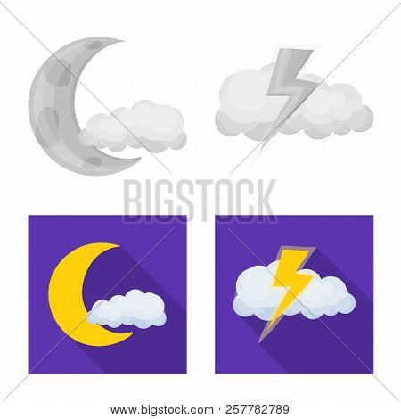 Vector Illustration Of Weather And Weather Logo. Set Of Weather And Application Vector Icon For Stoc