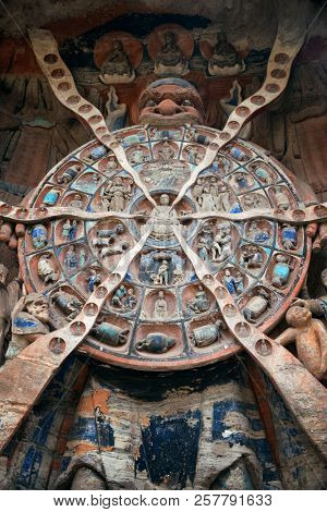 Dazu Rock Carvings as the World Heritage Site located in suburb Chongqing, China
