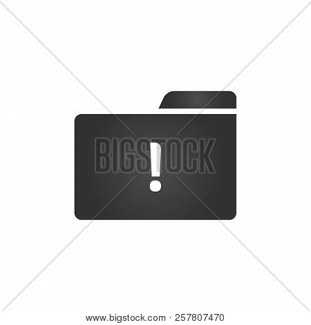 Folder Icon With Exclemation Mark In Trendy Flat Style Isolated On White Background, For Your Web Si