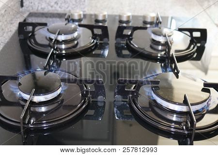 Cooker. Kitchen Gas Cooker. Cooker Fire. Kitchen Hotplate.