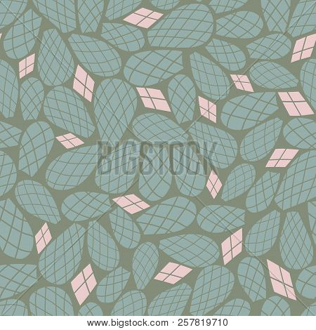 Green Pink Cactus Texture Seamless Vector Pattern. Perfect For Backgrounds, Fabric And Scrapbooking 