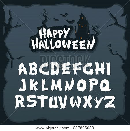 Hand Drawn Script Font For Halloween And Spooky Subjects. Unique Creepy Font In Vector Format