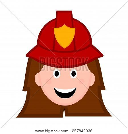 Isolated Female Firefighter Avatar. Vector Illustration Design