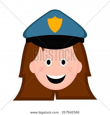 Isolated Female Police Officer Avatar. Vector Illustration Design