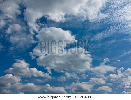 Blue sky with white clouds