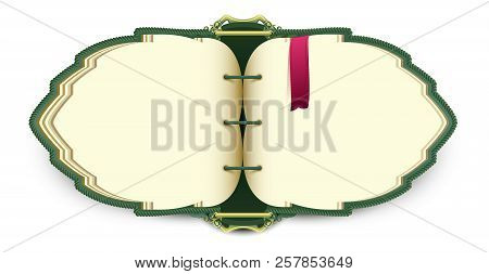 Magic Elven Open Book With Red Bookmark