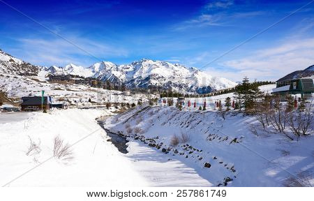 Formigal ski area in Huesca Pyrenees of Spain