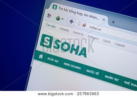 Ryazan, Russia - September 09, 2018: Homepage Of Soha Website On The Display Of Pc, Url - Soha.vn.