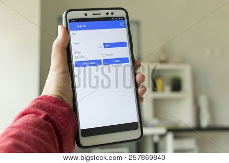 Negeri Sembilan,malaysia - August 29, 2018: Health Tracker Application On Smartphone. It Is To Keep