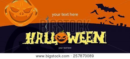 Haloween Header For Sites Or Lending In Vector