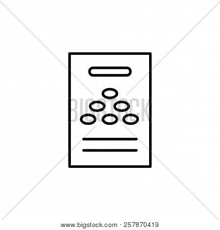 Black & White Vector Illustration Of Seed Pack Of. Line Icon Of Home Plant Seeds In Paper Packet. Is
