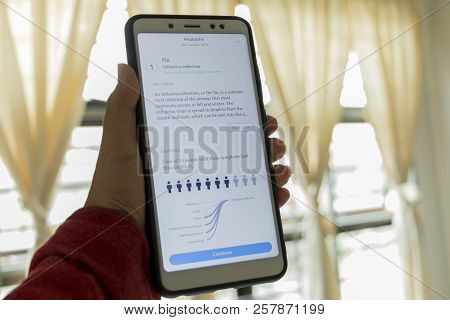 Negeri Sembilan,malaysia - August 29, 2018: Ada Healthcare Application On Smartphone. It Is A Person
