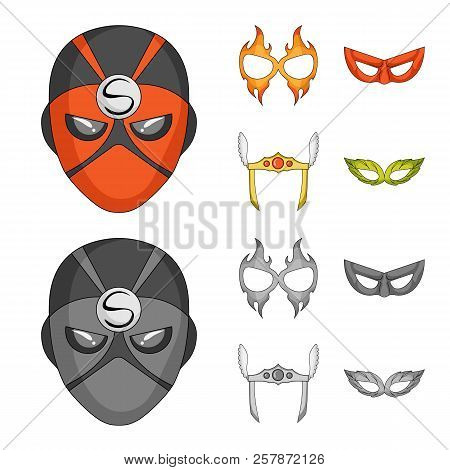 Vector Design Of Hero And Mask Logo. Set Of Hero And Superhero Stock Vector Illustration.