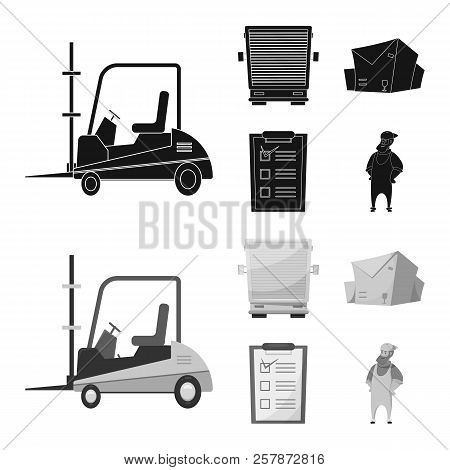 Vector Illustration Of Goods And Cargo Sign. Set Of Goods And Warehouse Vector Icon For Stock.