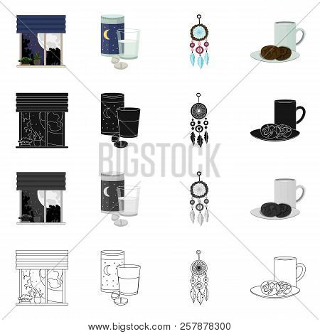 Vector Illustration Of Dreams And Night Logo. Set Of Dreams And Bedroom Stock Vector Illustration.