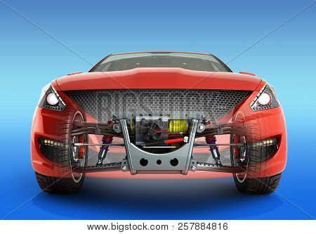 Electric Car Cystem Wheelbase With Electric Vehicle Drive System And Battery Pack 3d Render As Car P
